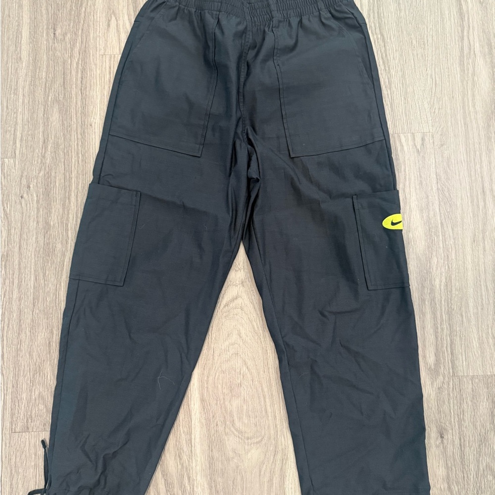 Nike Black Joggers Cargo with Neon Yellow Accent